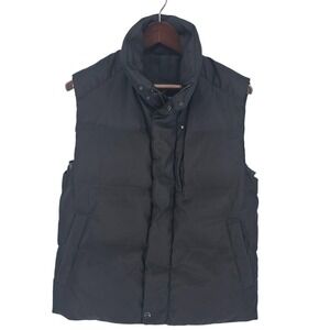 Vintage Postcard Real Down Puffer Ski Vest Mens 40 Brown Black Vero Piumino 1982